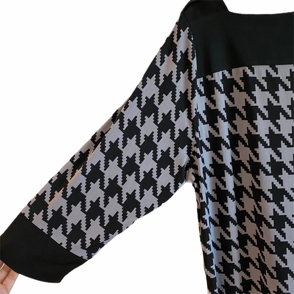 ❤️ Lane Bryant Houndstooth Quarter Sleeve Dress - Picture 2 of 6